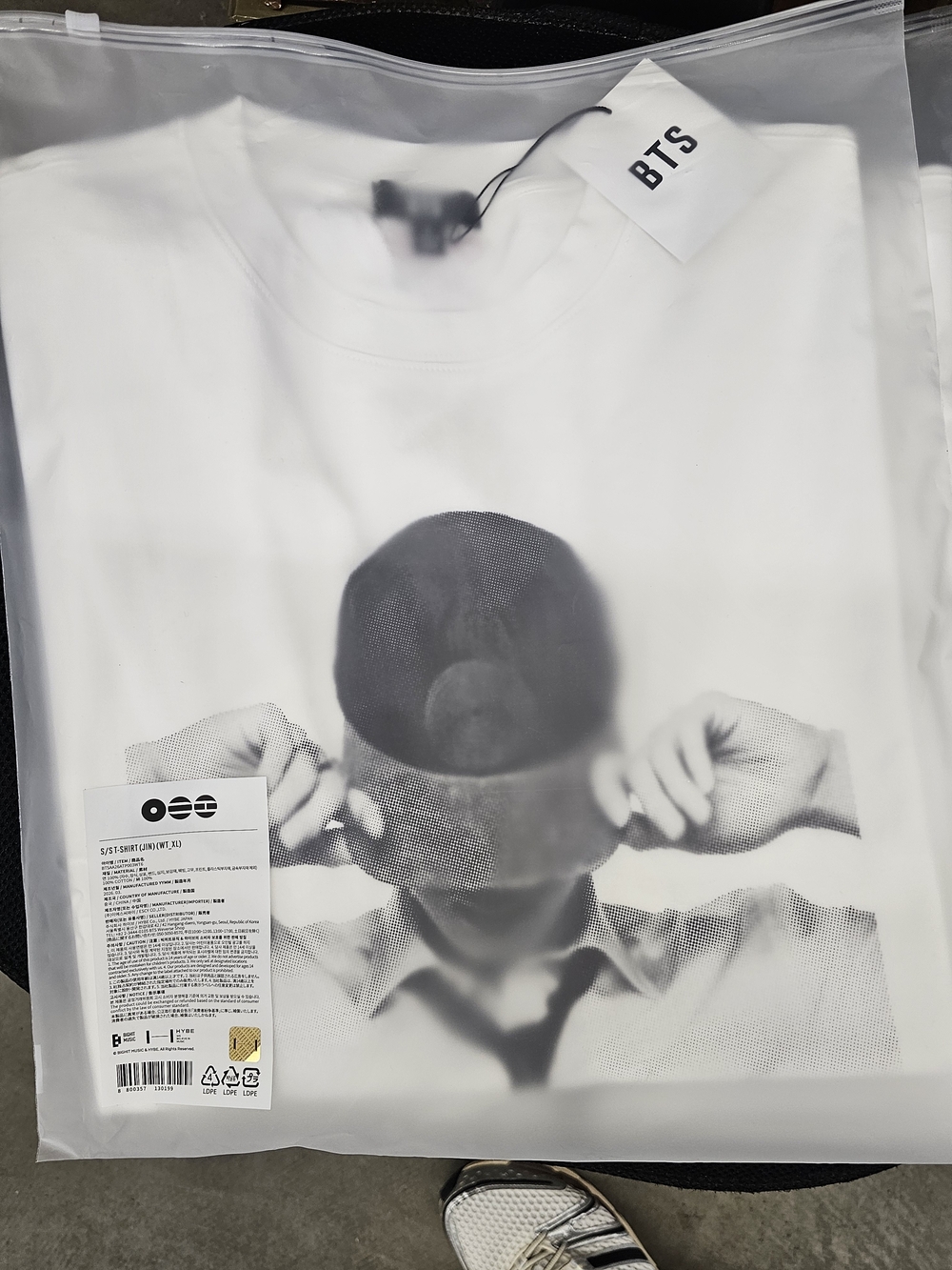 BTS White Graphic  T-Shirt JIN